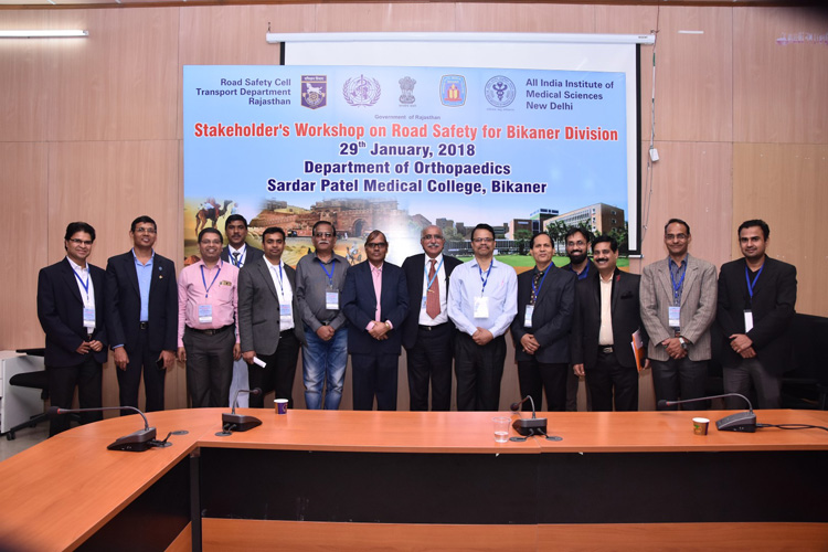 Group Photo of Experts During Stakeholder's Workshop on Road Safety Held at S.P. Medical College, Bikaner